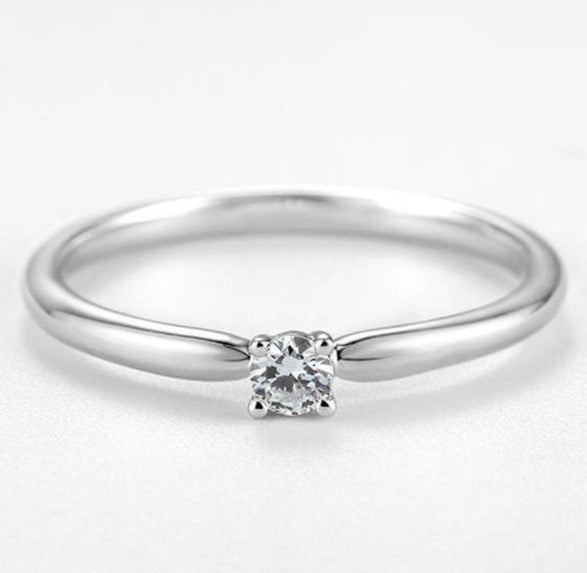 0.75 CT 925 Sterling Silver Round Cut Diamond Women Solitaire Engagement Ring