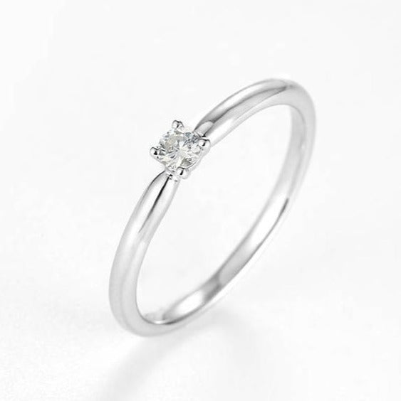 0.75 CT 925 Sterling Silver Round Cut Diamond Women Solitaire Engagement Ring