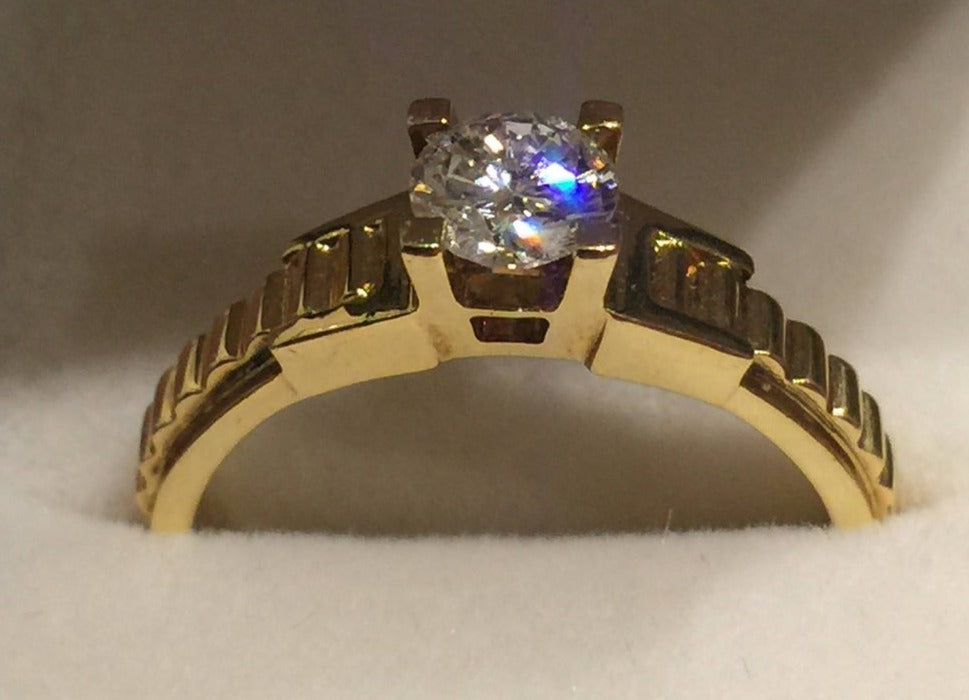 0.50 CT Round Cut Diamond 925 Sterling Silver Anniversary Solitaire Ring