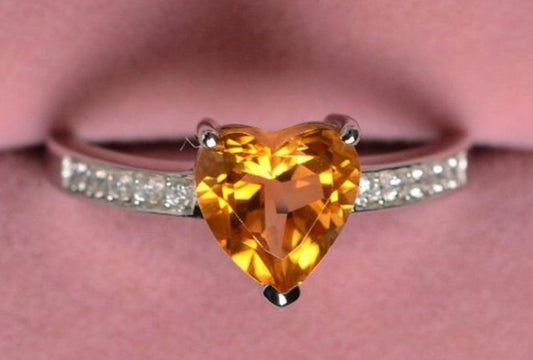 2 CT Heart Cut Diamond 925 Sterling Sliver Women Engagement Love Ring Gift For Her