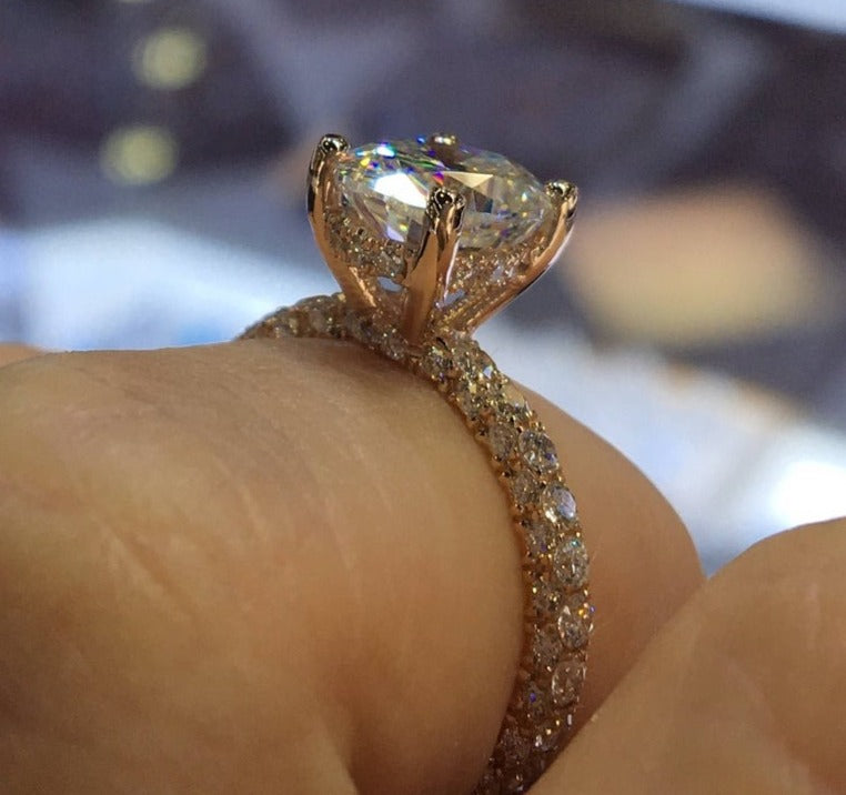 2 CT 925 Sterling Silver Oval Cut Diamond Wedding Anniversary Halo Ring