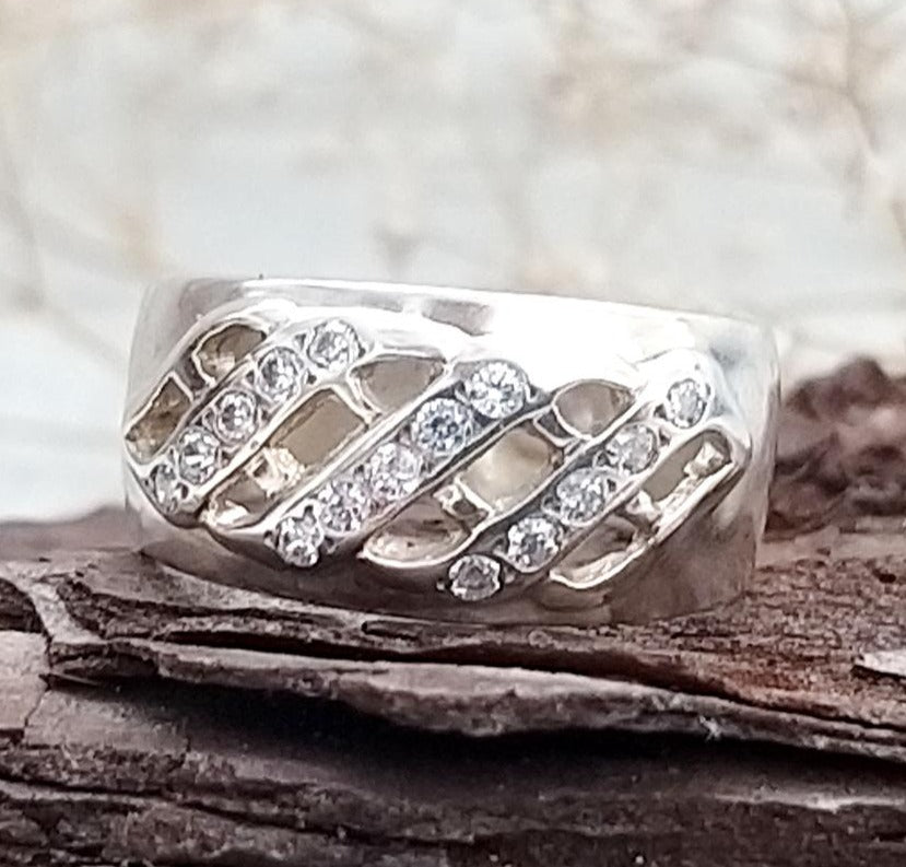 1/2 CT 925 Sterling Silver Round Cut Diamond Wedding Promise Band Ring
