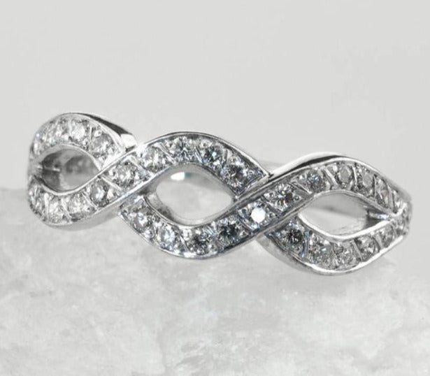 0.10 CT 925 Sterling Silver Round Cut Diamond Women Engagement Ring