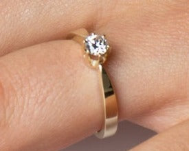 0.10 CT Round Cut Diamond 925 Sterling Silver Solitaire Engagement Women Ring