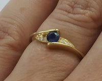 2 CT Round Cut Blue Sapphire Diamond 925 Sterling Silver Women Engagement Bypass Ring
