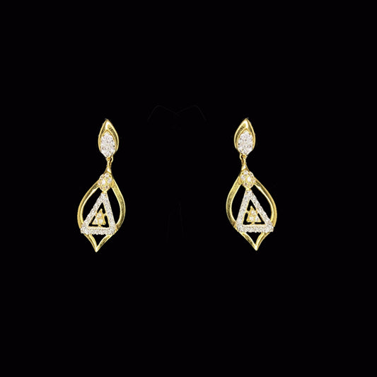 18K Yellow Gold Fancy Diamond  Dangle Earrings