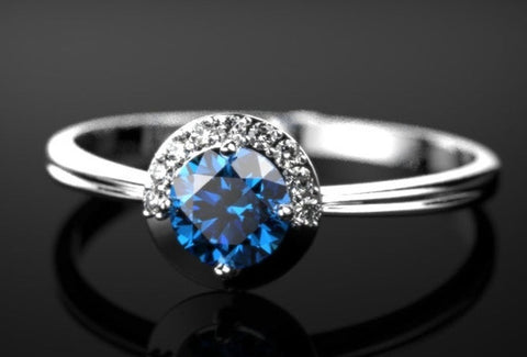 1 CT Round Cut Sapphire Diamond 925 Sterling Silver Unisex Wedding Anniversary Ring