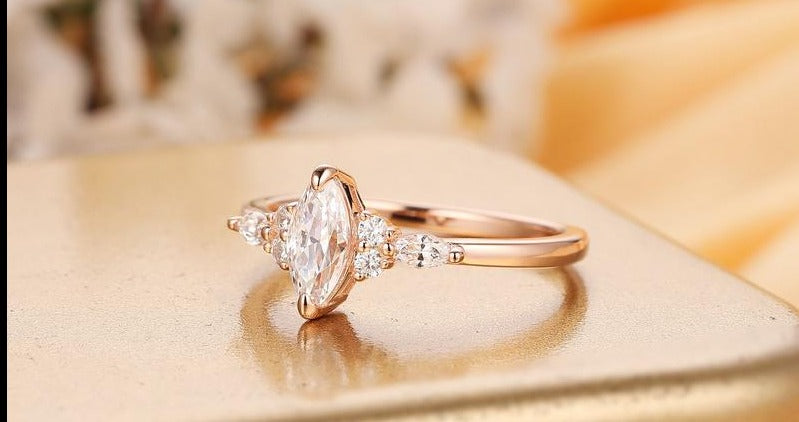 1 CT Marquise Cut Diamond 925 Sterling Silver Engagement Ring Gift For Women