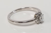 1 CT Oval Cut Diamond 925 Sterling Silver Wedding Promise Halo Ring