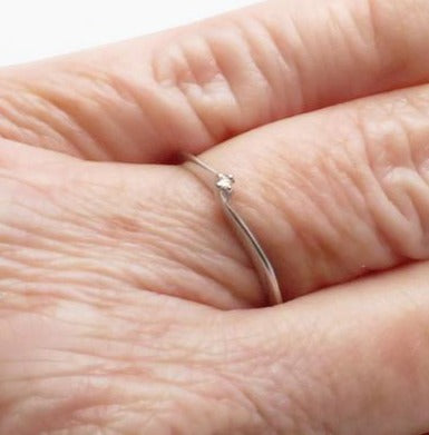 0.15 CT Round Cut Diamond 925 Sterling Silver Unisex Solitaire Promise Ring Gift For Her