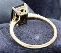 2 CT Emerald Cut Black Cubic Zirconia Diamond 925 Sterling Silver Women Engagement Ring
