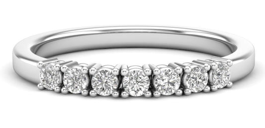 0.25 CT Round Cut Diamond 925 Sterling Silver Women Wedding Band Ring