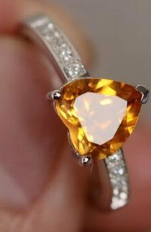 2 CT Heart Cut Diamond 925 Sterling Sliver Women Engagement Love Ring Gift For Her