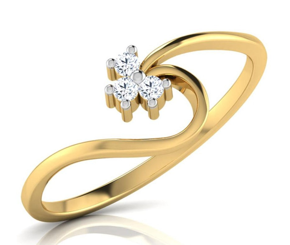 0.05 CT 925 Sterling Silver Round Cut Diamond Wedding Engagement Ring