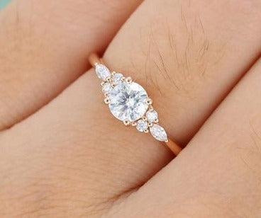 1 CT Round Cut Diamond Yellow Gold Over 925 Sterling Sliver Unisex Anniversary Gift Ring