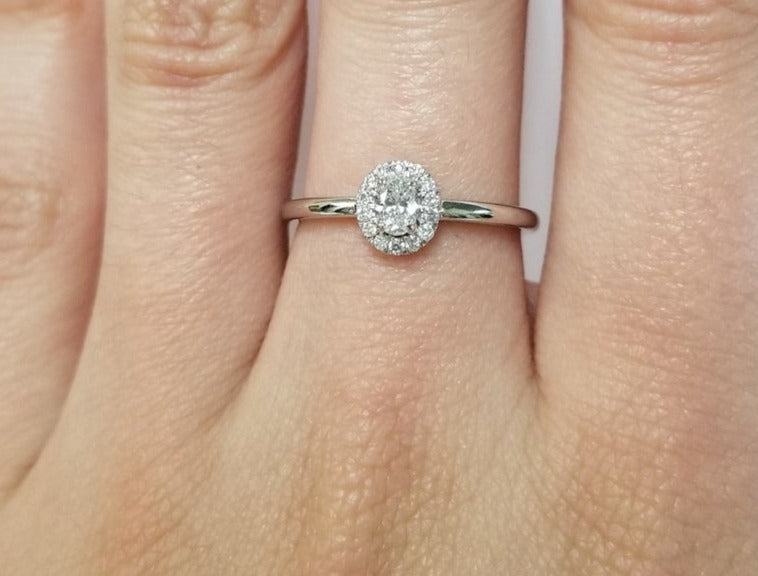 1 CT Oval Cut Diamond 925 Sterling Silver Wedding Promise Halo Ring