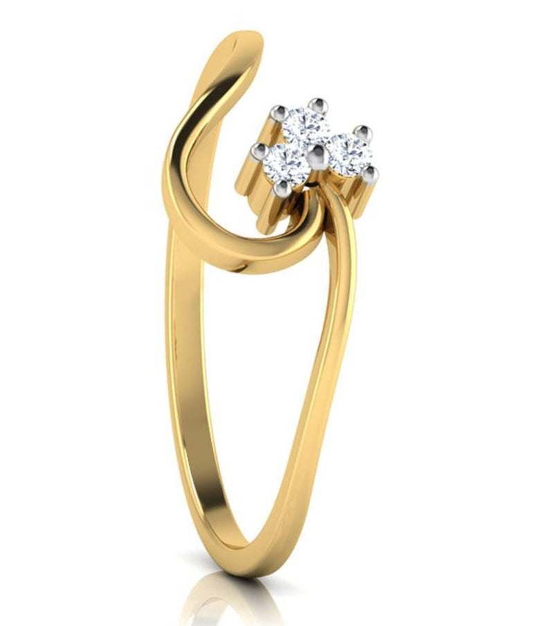 0.05 CT 925 Sterling Silver Round Cut Diamond Wedding Engagement Ring