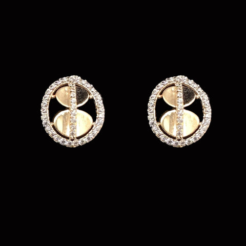 18K Gold Simple Classy Diamond Stud Earrings