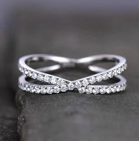 1.50 Ct Round Cut White CZ 925 Sterling Silver Infinity Engagement Ring