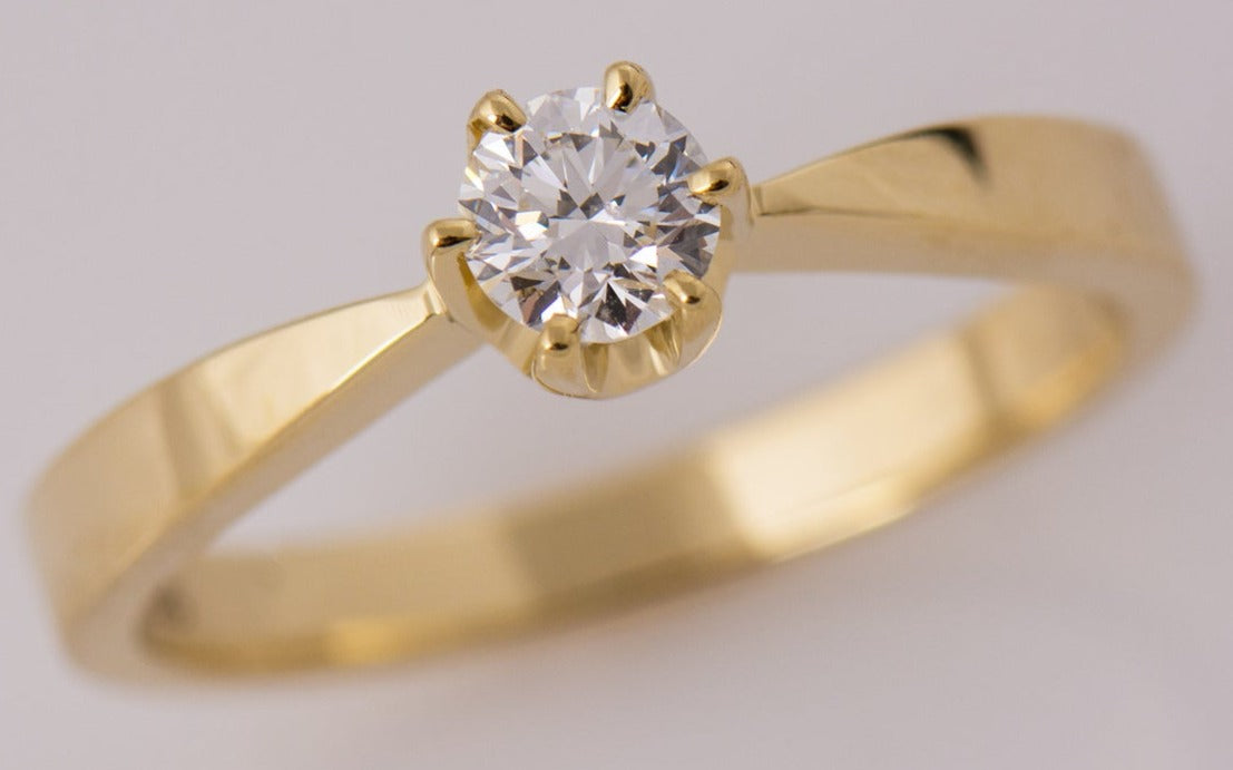 0.10 CT Round Cut Diamond 925 Sterling Silver Solitaire Engagement Women Ring