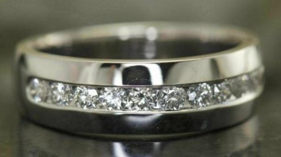 0.33 CT Round Cut Diamond 925 Sterling Sliver Men & Woman's Engagement Band Ring