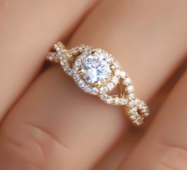 1 CT Round Cut Diamond 925 Sterling Silver Women Engagement Halo Ring