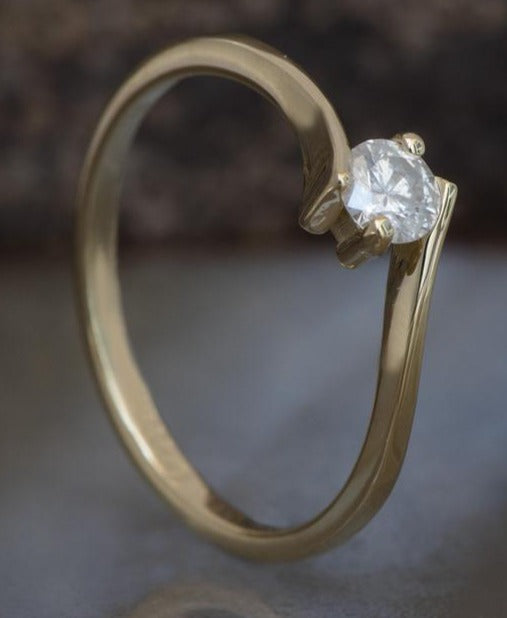 1 CT 925 Sterling Silver Women Round Cut Diamond Bypass Solitaire Anniversary Ring