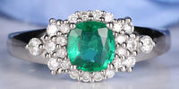 1 CT Cushion Cut Green Emerald Diamond 925 Sterling Sliver Women Anniversary Halo Ring Gift For Her