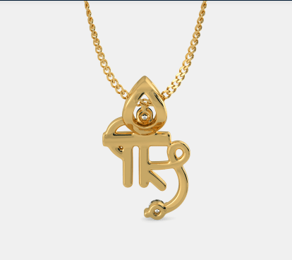 0.25 Ct Round Cut Diamond Two Tone On 925 Sterling Silver Shree Pendant