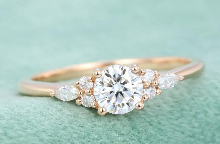 1 CT Round Cut Diamond Yellow Gold Over 925 Sterling Sliver Unisex Anniversary Gift Ring