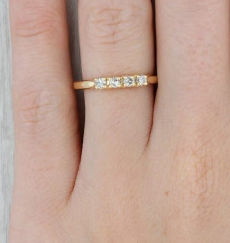 0.20 CT Round Cut Diamond 925 Sterling Silver Women Wedding Band Ring