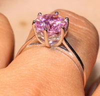 2 CT Round Cut Pink Sapphire Diamond 925 Sterling Silver Women's Solitaire Engagement Ring