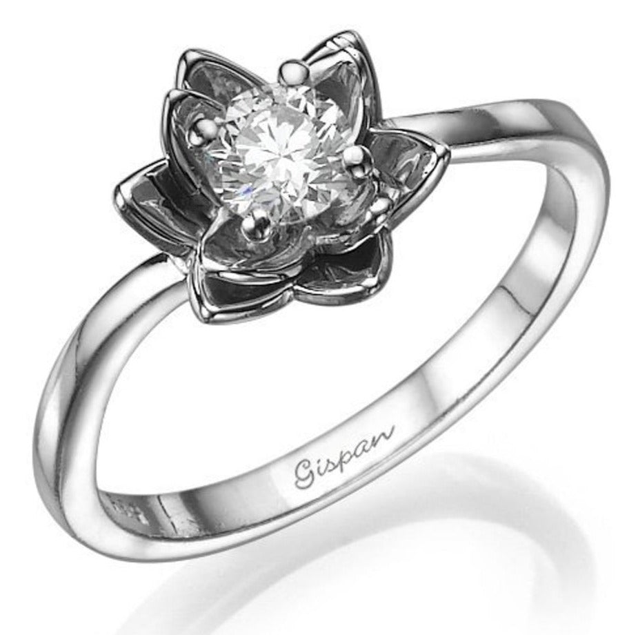1 CT Round Cut Diamond 925 Sterling Silver Women Flower Engagement Ring