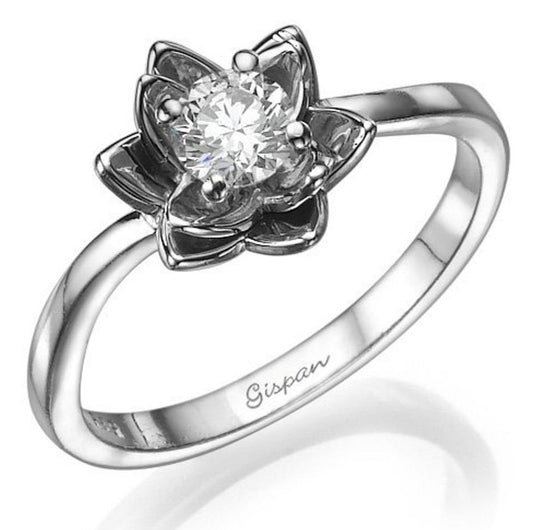 1 CT Round Cut Diamond 925 Sterling Silver Women Flower Engagement Ring