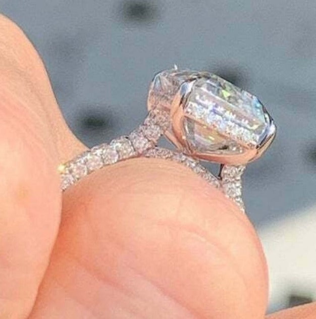 2 CT Emerald Cut Diamond 925 Sterling Silver Women Solitaire Engagement Ring