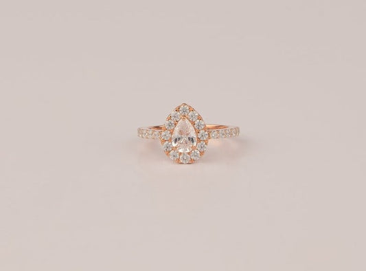 1.80 CT Pear Cut Diamond 925 Sterling Silver Halo Wedding Ring