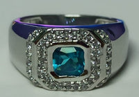1 CT Cushion Cut Blue Sapphire Diamond 925 Sterling Silver Wedding Engagement Ring
