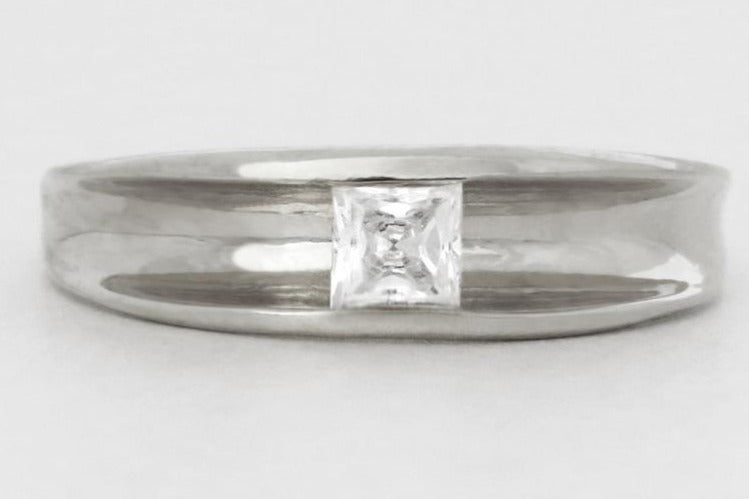 1 CT Princess Cut Diamond 925 Sterling Silver Unique Engagement Solitaire Ring