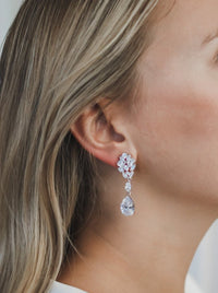 3.50 Ct Brilliant Cut Diamond 925 Sterling Silver Teardrop Bridal Engagement Earrings