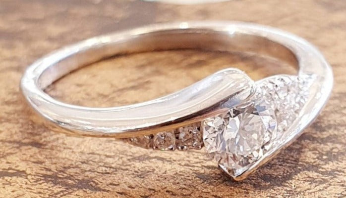 1 CT Round Cut Diamond 925 Sterling Silver Women Engagement Bypass Promise Ring