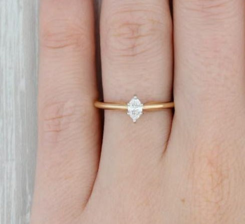 1 CT Marquise Cut Diamond 925 Sterling Silver Women Engagement Solitaire Ring