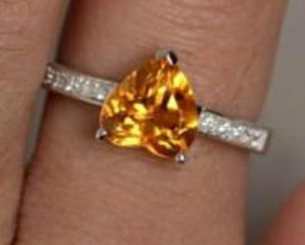2 CT Heart Cut Diamond 925 Sterling Sliver Women Engagement Love Ring Gift For Her