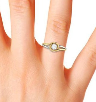 1 CT Round Cut Diamond 925 Sterling Silver Wedding Engagement Bypass Ring