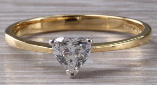 1 CT Heart Cut Diamond Yellow Gold Over 925 Sterling Sliver Women Engagement Solitaire Ring