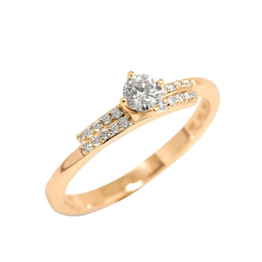 0.25 CT 925 Sterling Silver Round Cut Diamond Engagement Women Ring Gift For Her