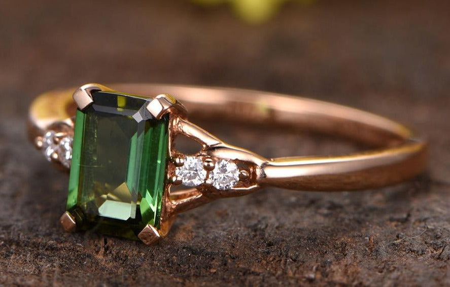 Buy Delicate Vintage Engagement Ring, Green Sapphire Yellow Gold Ring, Oval  Cut,anniversary Gifts Online in India - Etsy