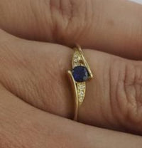 2 CT Round Cut Blue Sapphire Diamond 925 Sterling Silver Bypass Engagement Women Ring