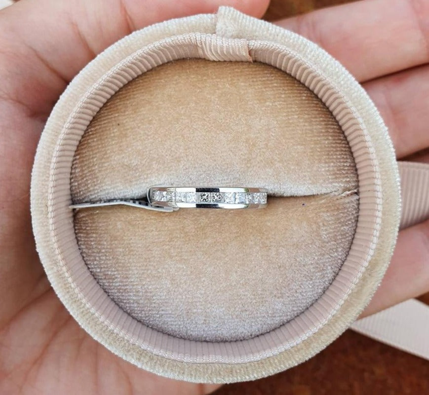 1 CT Princess Cut Diamond 925 Sterling Silver Unisex Wedding Engagement Ring