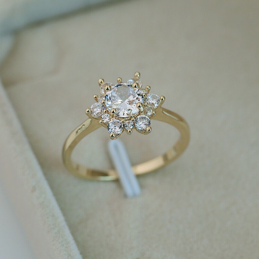 1 CT Round Cut Diamond 925 Sterling Silver Flower Women's Promise ring