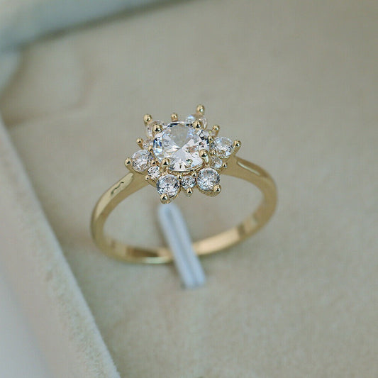 1 CT Round Cut Diamond 925 Sterling Silver Flower Women's Promise ring